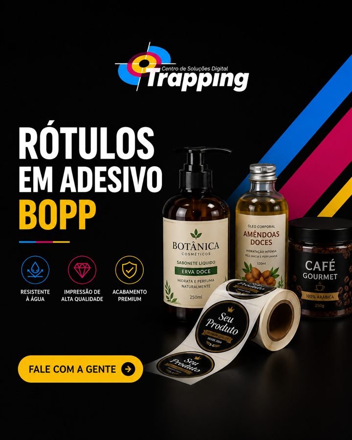 Rótulos em adesivo BOPP — Trapping