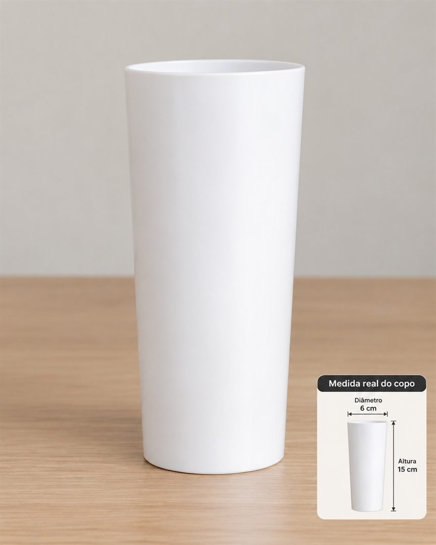 Copo long drink para simulação de adesivo